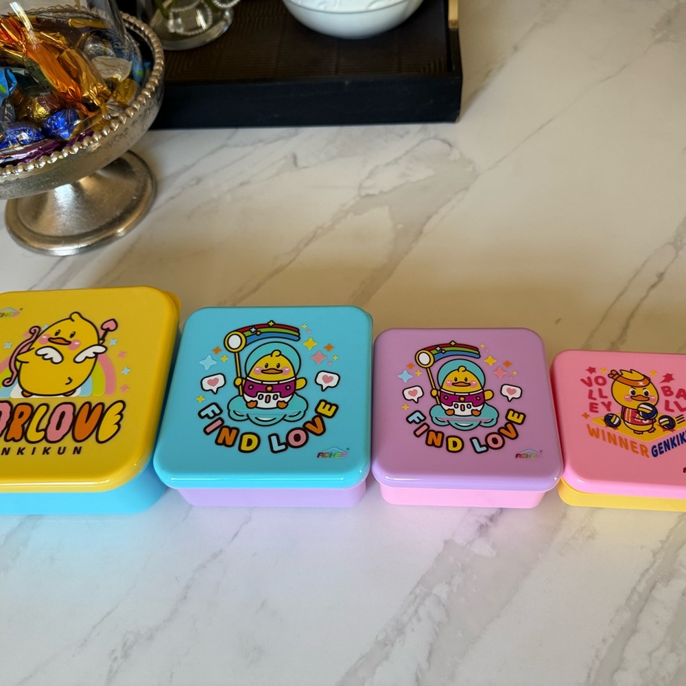 Colorful Cartoon Food Boxes Set of 4